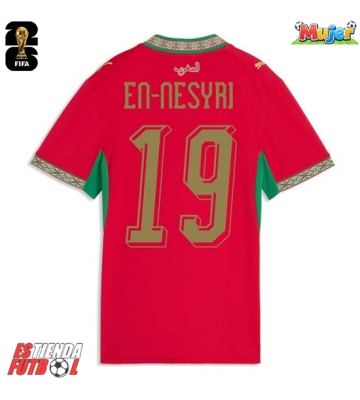Marruecos Youssef En-Nesyri #19 Primera Equipación Mujer Mundial 2026 Manga Corta